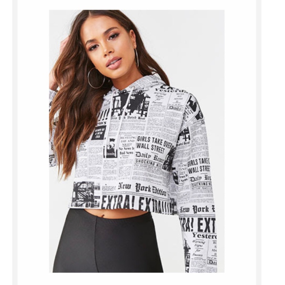 newspaper print hoodie
